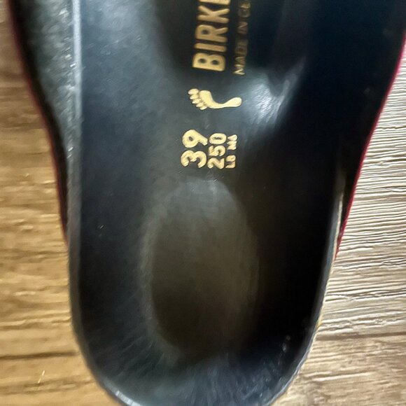 Birkenstock Red Velvet Large Buckle Sandals - Picture 4 of 4